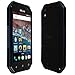 Skinomi Black Carbon Fiber Full Body Skin Compatible with BLU Tank Xtreme 4.0 (Full Coverage) TechSkin with Anti-Bubble Clear Film Screen Protector