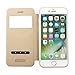 Nouske Swipe Case for iPhone 7 iPhone 8 with Stand/Window View/Magnetic Closing/TPU Bumper/Flip Full Cover Gold