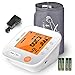 Blood Pressure Monitor Upper Arm, AlphagoMed Automatic Blood Pressure Monitor Large Cuff 9-17 inches, Digital Bp Cuff for Home Use,2 * 90 Memory Mode, Batteries and AC Adapter Included - FDA Approved