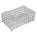 Anferstore Crystal Tissue Box Cover Rectangular-Decorative Tissue Box Cover Tissue Holder-Crystal Napkins Container-for Elegant Décor(7.87” x 4.6” x 3.75”) (Silver, Round)