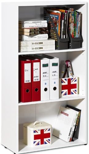 CS Schmal White bookcase bookshelf medium bookcase bookshelves storage shelving unit small wooden shelves