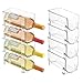 mDesign Plastic Free-Standing Wine Set Rack Storage Organizer for Kitchen Countertops, Pantry Cabinet, Fridge Organization - Holds Water Bottle and Alcohol Bottles - 8 Pack - Clear