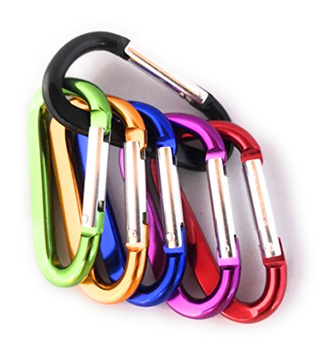 image for Keychain Carabiner Clip Vibrant Assorted Color 6 pcs Pack, Spring load