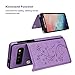 Vaburs S10 Plus Case Wallet with Card Holder, S10+ Embossed Butterfly Premium PU Leather Double Magnetic Buttons Flip Shockproof Protective Case Cover for Samsung Galaxy S10 Plus(Purple)