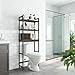 SONGMICS Over The Toilet Storage, 3-Tier Over Toilet Bathroom Organizer with Adjustable Shelf, 10.2 x 24.8 x 66.9 Inches, Space-Saving, Brown UBTS01BR