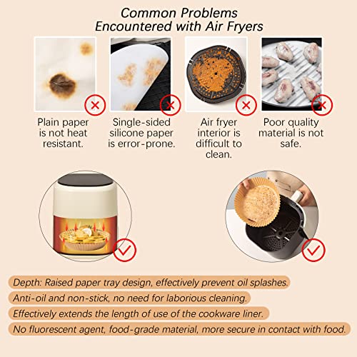 Vekola Air Fryer Disposable Paper Liner 100PCS Air fryer Instant Pot Oven Insert Parchment