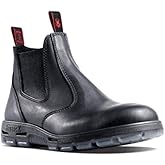 Redback Boots UBBK Easy Escape, 6" Slip-On Black Leather Boots, Non Steel Toe (UK 6.5(US 7.5)