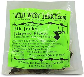 BEST Exotic Pack - 3 Types of Wild Game Jerky – Elk Buffalo Venison Jerky - 100% Natural Grass Fed Hand Stripped Thick Cut Delicious Flavor Jerky – 6 Total oz. (Wild Game Jalapeño, 6 oz.)