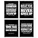 (4 Pack) Motivational Quote Workout Gym Posters 8 x 10 Inspirational Teen Boy Girl Athlete Fitness Success Sports Goal Hard Work Decor. Great for Classroom Posters And Gym Decor! (Sports Vol 1)