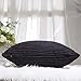 Home Brilliant Fall Decor 12x20 Pillow Cover Rectangle Striped Corduroy Solid Cushion Cover Throw Oblong Pillowcase for Lumbar, 12 x 20, Black