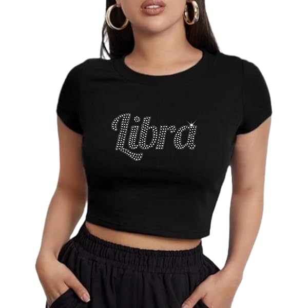 Amazon.com: BLING Rhinestone Shirt, Horoscope Tee
