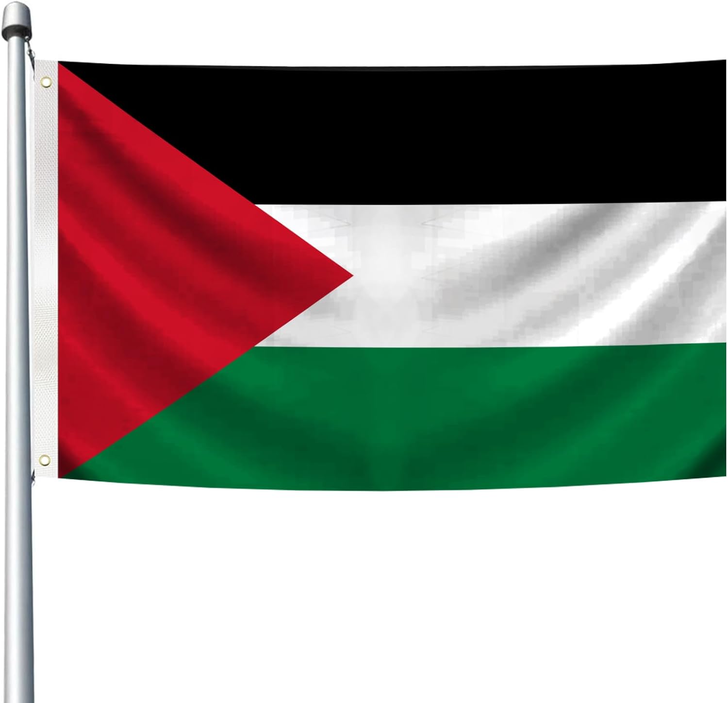 Flags - Palestine Flag 3 X 5 Feet Polyester Vivid Color and Fade Proof and Double Sided Palestinian Flags with Brass Grommet Indoor Outdoor