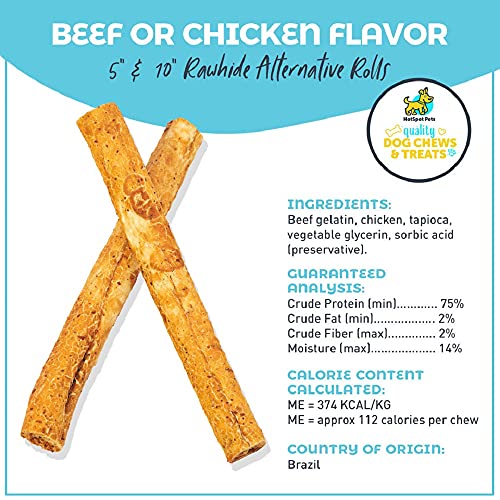 hotspot pets Rawhide Free Dog Chews, Large Long Lasting Beef Flavored