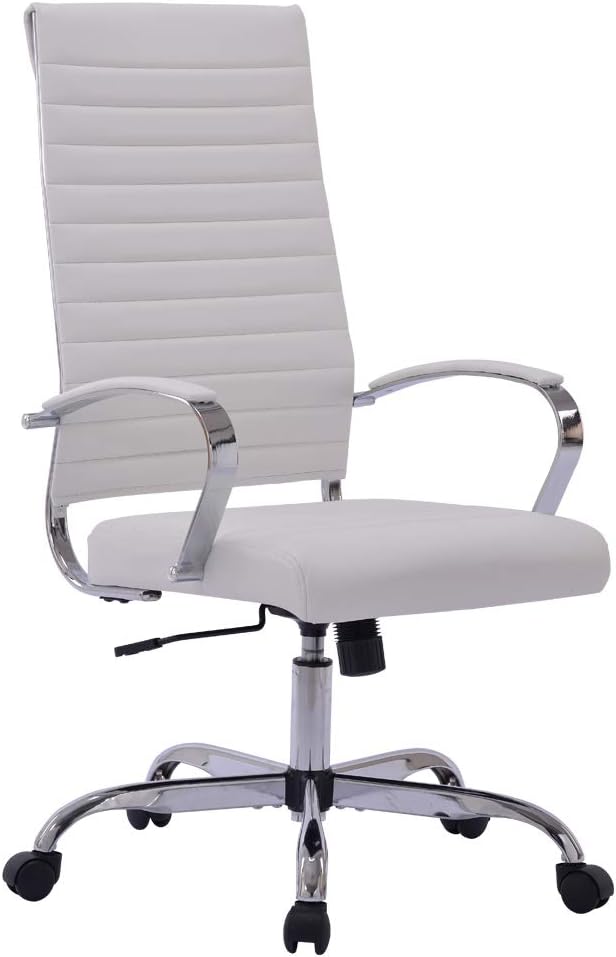 Amazon Com Sidanli White Computer Chair Modern Desk Chair Conference Chairs With Faux Leather Office Products