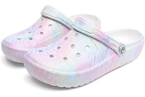 HoEase Tie-dye Womens Clogs Lightweight Slip-on Garden Shoes Cheap Slippers/Sandals/Water Shoes