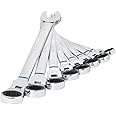 Kobalt 338366 8-Piece 90-Tooth 12-Point Ratcheting Flex-head Combination Wrench Set, Metric, includes 10, 11, 12, 13, 14, 15, 17 and 18-mm Wrenches