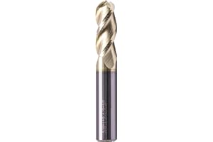 BestParts High Performance Solid Carbide Ball Nose End Mill for Aluminum - ZRN Coated, 37 Degree Helix, 3 Flute, 3/8" Cutting Diameter, 3/8" Shank Diameter, 1" Length of Cut, 2-1/2" Overall Length