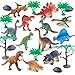 Peruser Realistic Looking Dinosaurs Pack of 12 Educational Dinosaur Toy Box, Including T-Rex,Triceratops, etc