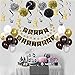 21st Birthday Decorations,21st Birthday Party Supplies Include 89Pcs Silver Number 21 Balloons Banners Hanging Swirls Paper Pompoms Pentagram Balloons Multicolored Balloons for Girls Boys Women Men