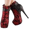 SHOW-STORY-Elegant-Red-Black-The-Plum-Blossom-Buckle-Platform-Stiletto-High-Heels-Ankle-Bootie-BootLF80869