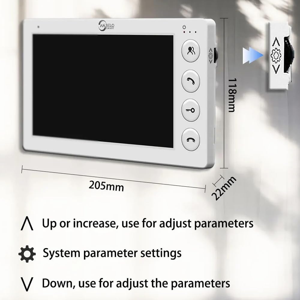 Indoor monitor with parameter adjustment buttons