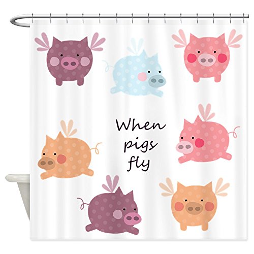 Pig Shower Curtains Kritters in the Mailbox Pig Shower Curtain Decor