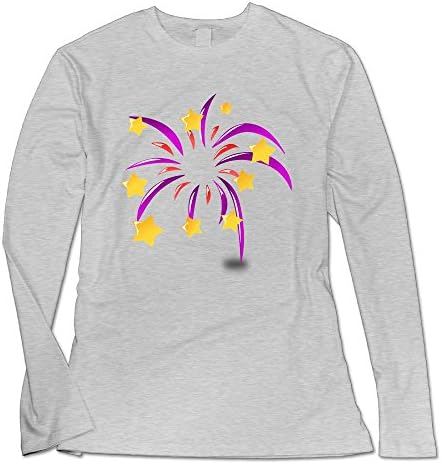 Pipiku Cute Star Fireworks Women's Long Sleeve T-Shirt L Ash