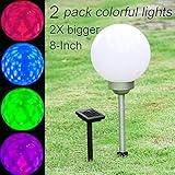 Maggift 8-Inch Multicolor Solar Garden Ball Lights Solar Lights Color Changing Globe Lights for Outdoor, Yard, Patio, Path, Landscape, Home, Automatically Rotate (2 Pack)