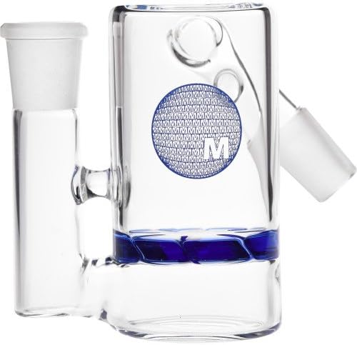 SCIENTIFIC LAB EQUIPMENT 12-1542, MAV GLASS ASH HOLDER TURBINE DISK PERC 45 ANGLED JOINT BLUE MALE 18MM