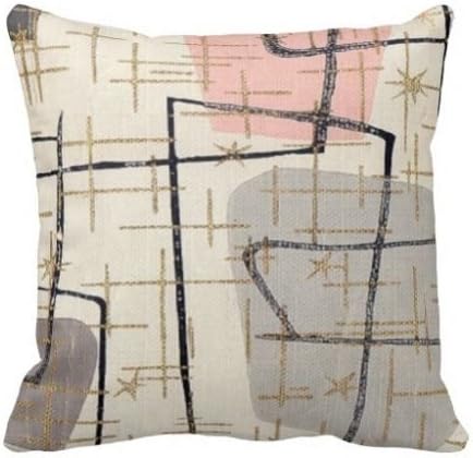 Decorative Cotton Linen Throw Pillow Cover Case Mid Century Modern 18 Inch set of 1 by PatriciaStore