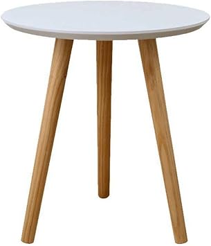 Amazon Com Mini Wood Small Round Table Living Room Sofa Next To White Coffee Table Modern Minimalist Corner Table Balcony Bed Small Table Color White Size 606061 5cm Furniture Decor