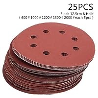 1000 Sandpaper - 25x 5inch 8 Hole Grit 600 1000 1200 1500 2000 Sander Sanding Disc Sand - Tools Abrasive Sandpaper Grit Body Motion Sensor Sander Paper Sand Disc Diamond Grind Stone Abrasi