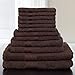 Lavish Home 12-Piece 100-Percent Cotton Towel Set, Chocolate