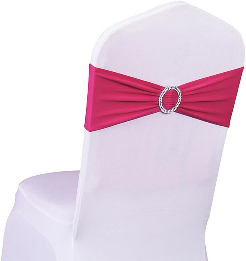 SINSSOWL 100PCS Stretch Wedding Chair Bands with Buckle