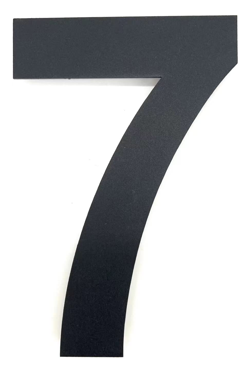 CAVATINY House Number in Jet Black RAL 9005 Solid Stainless Steel Arial Font Fine Structure Powder Coating Includes Mounting Material Height 20 cm Number 7