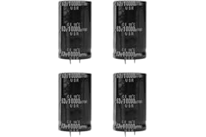 ASHATA Eboxer 4Pcs Capacitor 63V 10000uF Electrolytic Capacitor for TV, LCD Monitor, Radio, Stereo, Game, Isolating DC, Coupling, Bypassing, Filtering, etc