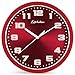Fzy.bstim Silent Non-Ticking Wall Clock Battery Operated,10 Inch Modern Round Living Room/Office/School/Kitchen Clock,Red