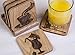 Coasters for Drinks with Holder - Set of 5 Wooden Coasters - Protect Your Furniture from Stains and Moisture, Fit any Size of Glassware - Great Gift Idea - Order Now