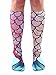 Living Royal Knee High Socks, 3D Print, Colorful & Durable, One Size Fits Most, Made in USA, Pink Mermaid Design