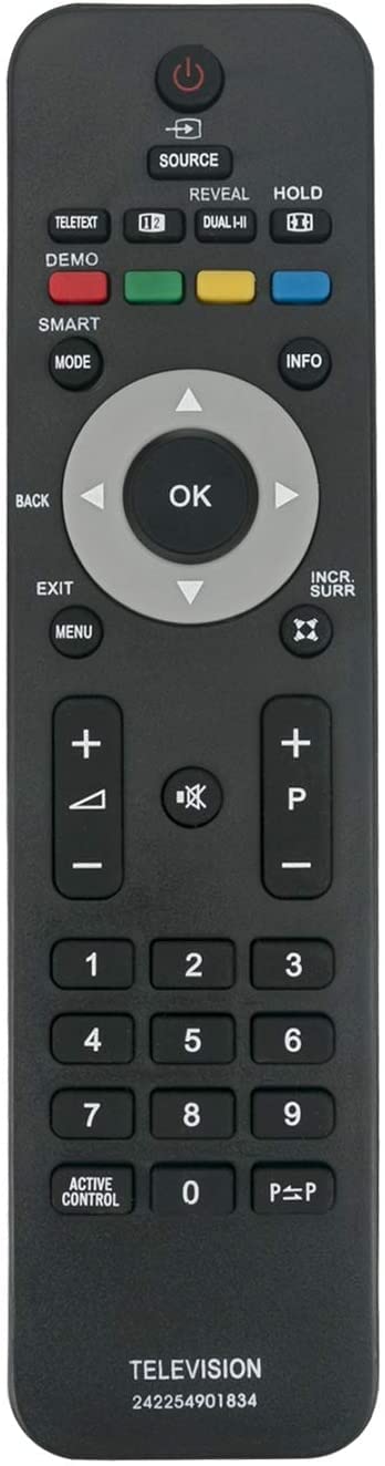 ALLIMITY RC4706 Remote Control Replace fit for Philips LCD TV YKF230-003 242254901834 19PFL3403 20PFL3403 22PFL3403 26PFL3403 32PFL3403 32PFL3403D 32PFL3403D 32PFL5603D 32PFL7803D 42PFL3403