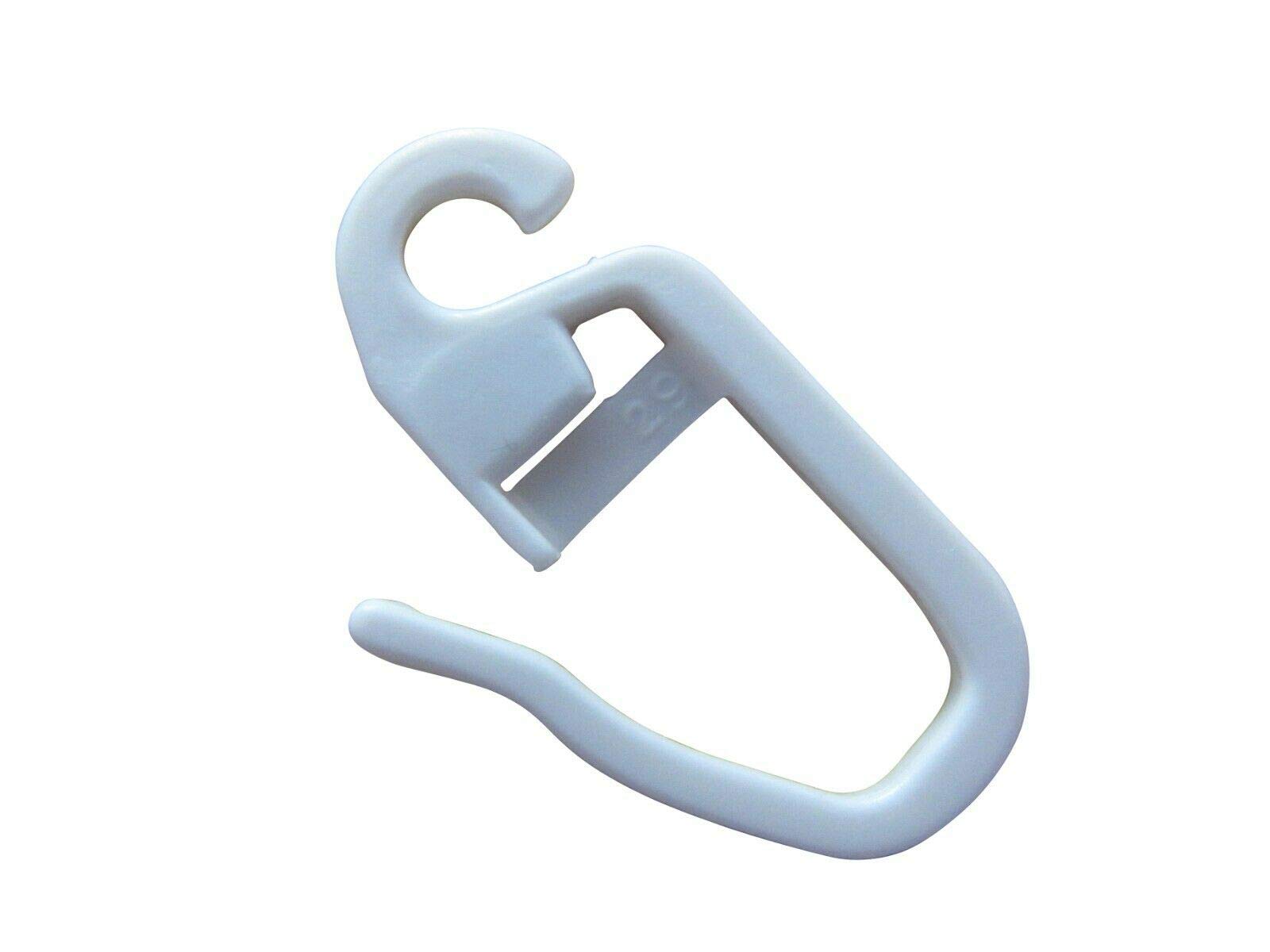 rewagi Folding hanging hooks, curtain hooks, clip over hooks, curtain accessories, eyelet 4 mm, white, 25, 50, 100, 200, 500, 1000 pieces (100 pieces)