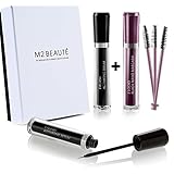 M2Beaute Mascara & Eyelash Activating Serum 5ml - 3 LOOKS BLACK NANO MASCARA with 5ml Eyelash growth Serum & M2Beaute Gift Box