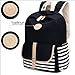 Bagerly Lightweight Canvas Laptop Bag Shoulder Daypack School Backpack Causal Handbag(Black)