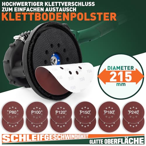 KUIMIT Giraffe Sander 850W, Wall and Ceiling Sander, LED Light Telescopic Handle, 6 Speeds (800-1750rpm), Electric Sander Sander, with Automatic Dusting, 12 Abrasive Discs