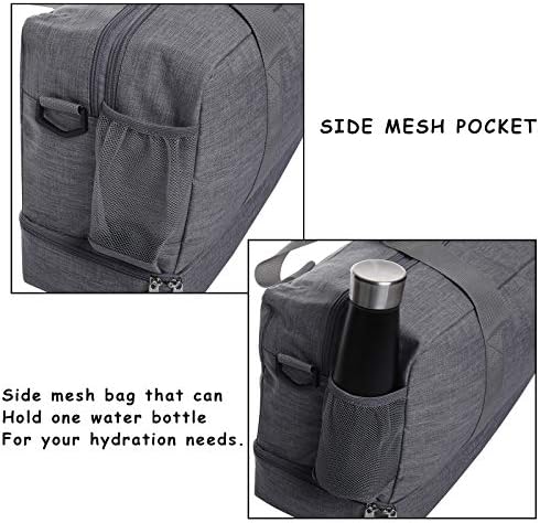 HOKEMP Gym Bag For Women Men Sport Duffel Bag with Shoes Compartment, Swim Bag Travel Tote Luggage Shoulder Bag (Black) 4 HOKEMP Gym Bag For Women Men Sport Duffel Bag with Shoes Compartment, Swim Bag Travel Tote Luggage Shoulder Bag (Black)