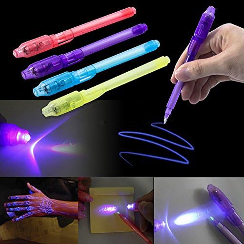 Fucung 6Pcs/Set Invisible Ink Pen, Built in UV Light Magic Marker For Pen Safety To Use