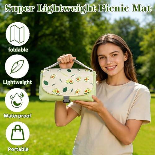 Waterproof Picnic Blanket (150 x 210 cm),lavabile in lavatrice,leggera e dotata di maniglia per il trasporto.Adatta per la spiaggia,il campeggio e Diverse attività all'aperto