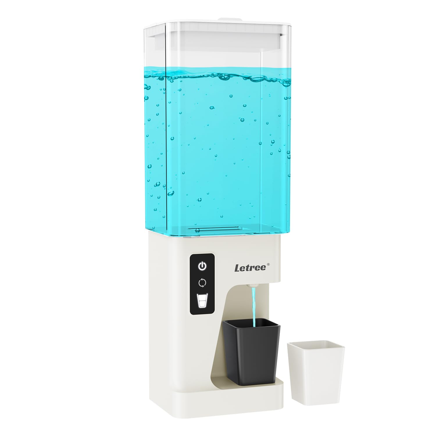 Photo 1 of Automatic Mouthwash Dispenser for Bathroom 23.67FL Oz, Wall Mounted Smart Mouth Wash Dispensers with Magnetic Cups,Touchless Electric Mouthwash Dispenser for Kids Adults (White)