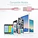 AOFU Lightning Cable,2Pack 6FT/2M Extra Long Nylon Braided USB Sync Charging Cables Cord Charger for iPhone 6/6S/6 Plus/6S Plus 5/5C/5S/SE,iPad Air/Mini,iPod Nano/Touch ( Rose)
