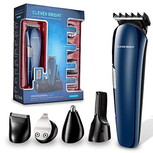 Electric Trimmer for Men Grooming Kit for Beard,Hair,Face,Nose Hair,Eyebrows,Foil Shaver Modeling Precision 5 in 1 Beard Trimmer Rechargeable Portable Hair Razor